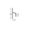 Stoelprofiel 16x50x20x3 mm