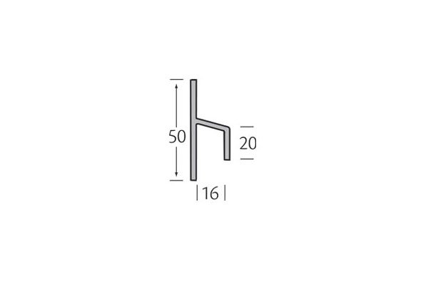 Stoelprofiel 16x50x20x3 mm